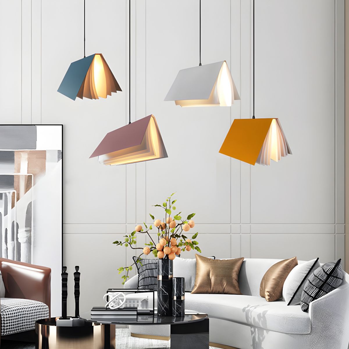 Arisha Creative Libro Metallo Plastica Lampade a Sospensione Camera da Letto