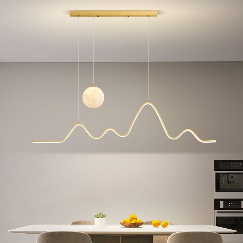 Arisha Lusso Onda Luna Metallo Silicagel Lampade a Sospensione