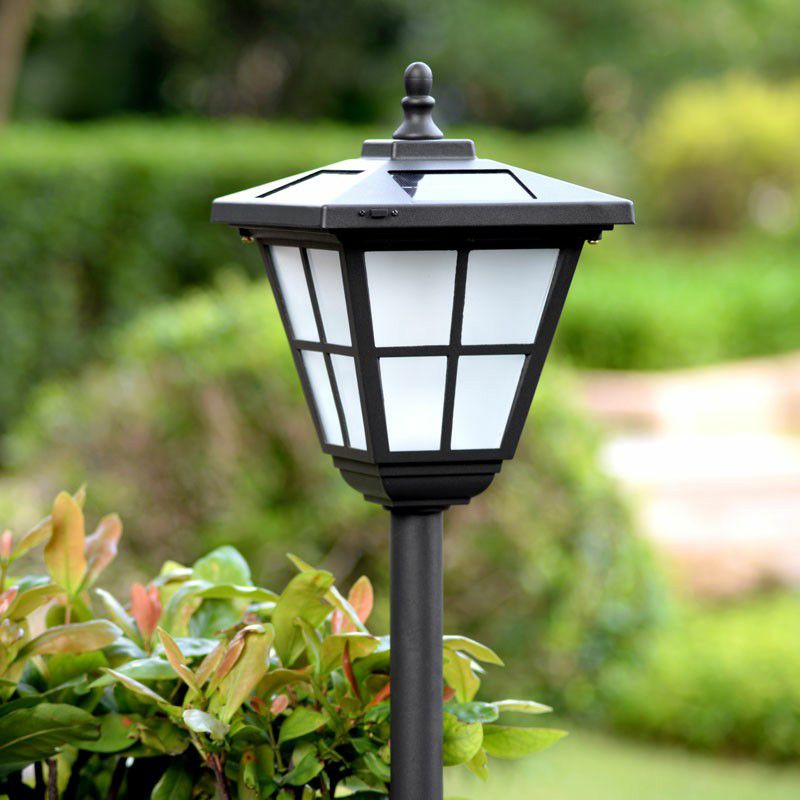 Ray Moderno Lanterna Solare Metallo Lampade da Esterno Nero
