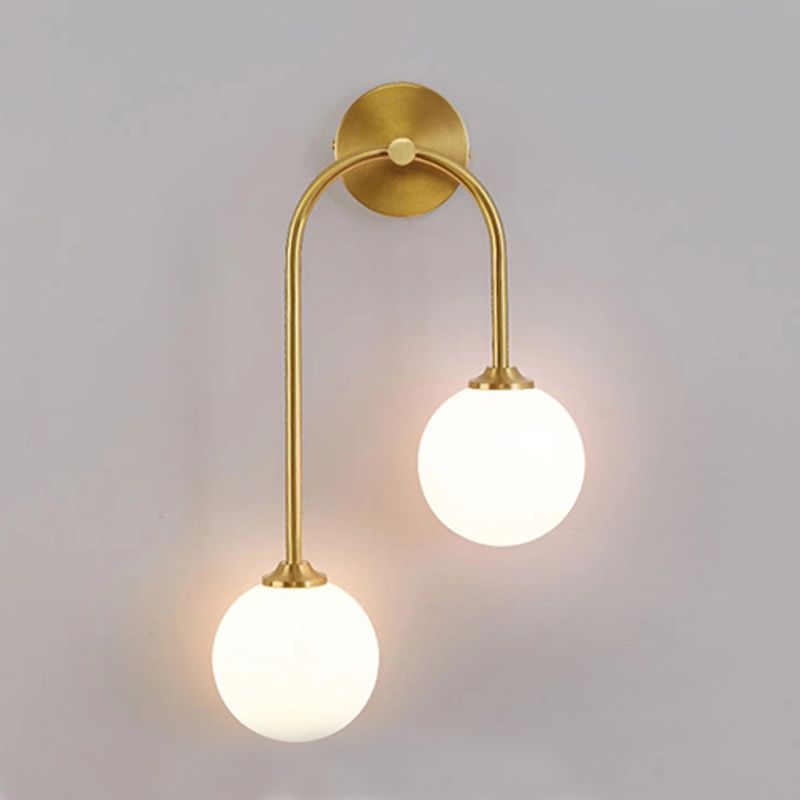 Valentina Moderno LED Arco Globo Vetro Applique Ottone Soggiorno/Camera da Letto