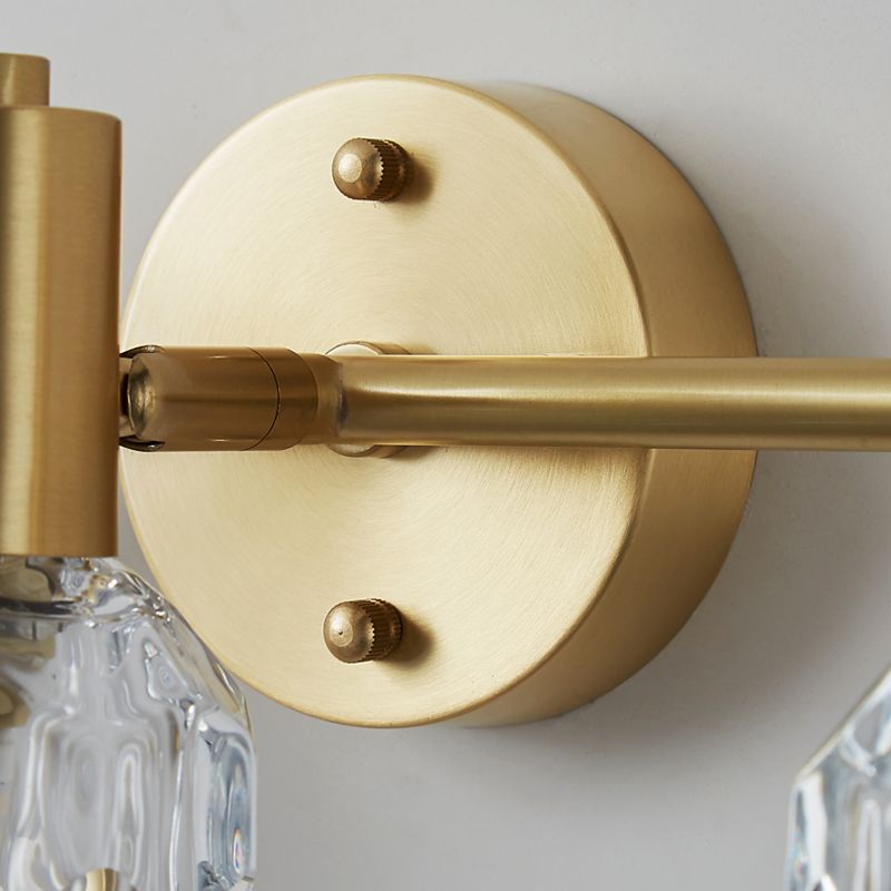 Kristy Moderno Classico LED Applique Rotondo Metallo Cristallo Oro Specchio Bagno