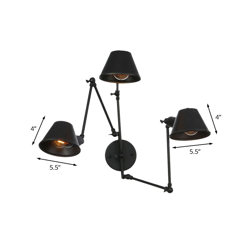 Epoch Vintage Industriale LED Applique Metallo Nero/Ruggine Regolabile Soggiorno/Camera da Letto