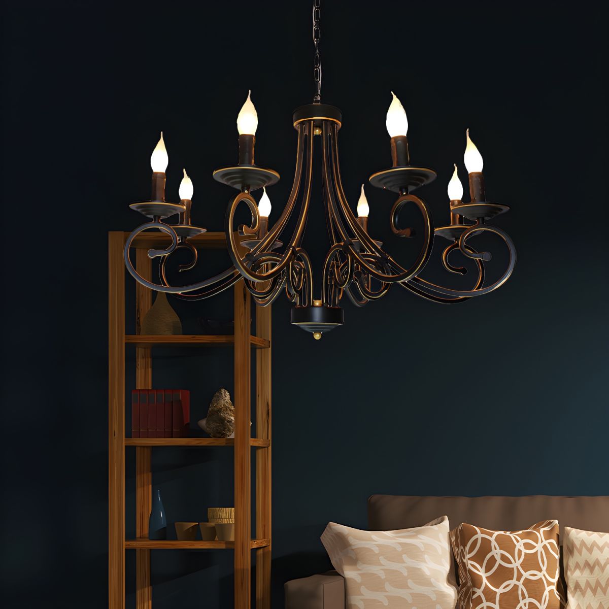 Kristy Vintage Candela Metallo Lampadari Camera da Letto Soggiorno