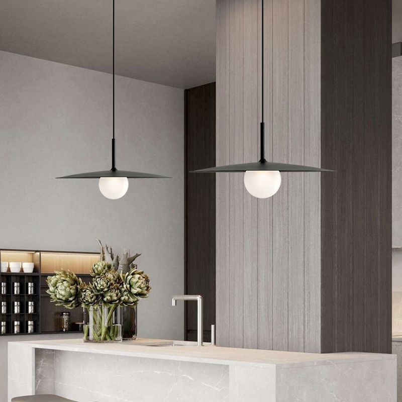 Arisha Moderno Piatto Metallo Lampade a Sospensione, Nero/Bianco/Grigio
