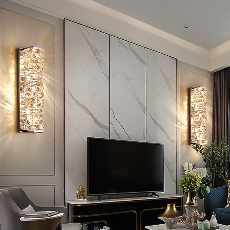 Kristy LED Applique Metallo Cristallo Rettangolare Moderno