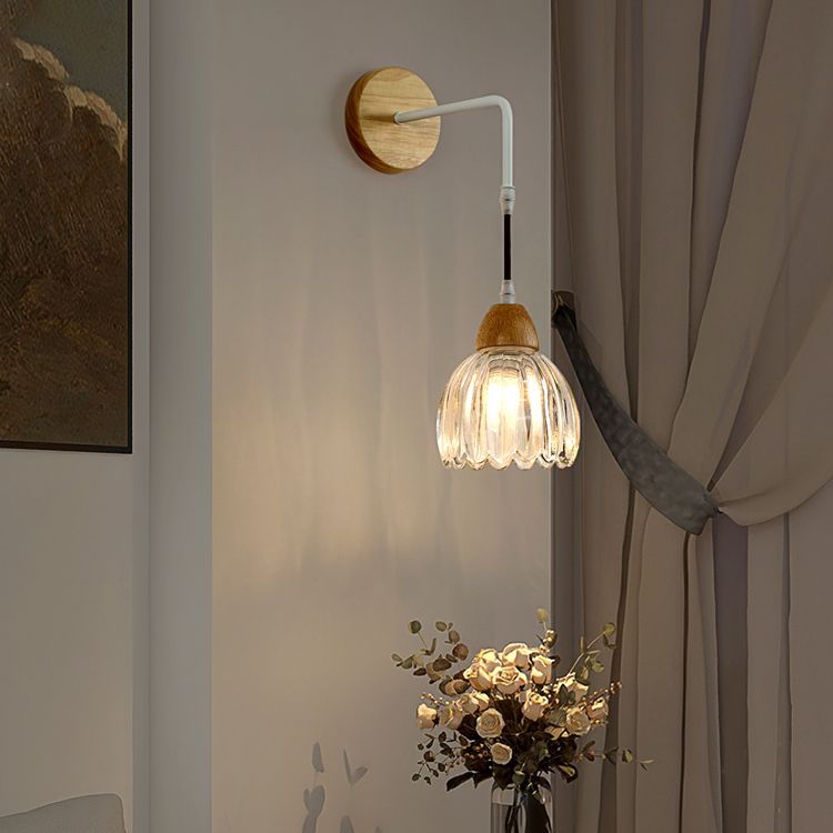 Arisha Legno Trasparente Plissettata Applique Camera da Letto