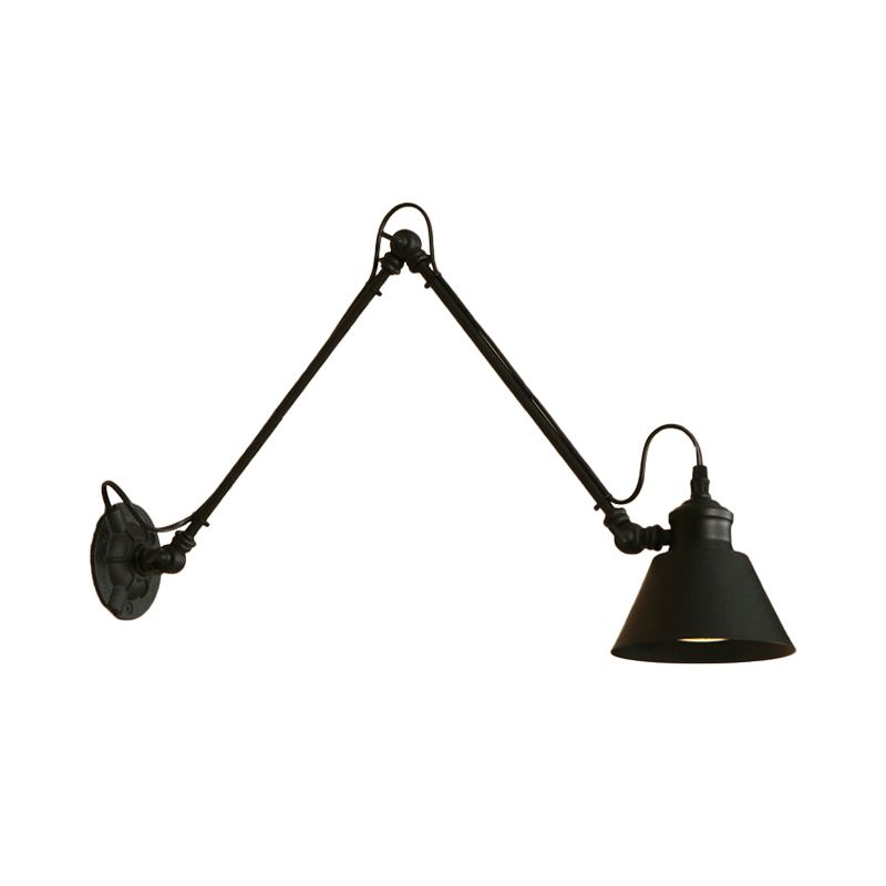 Epoch Applique Metallo Nero Regolabile Conico Soggiorno Moderna