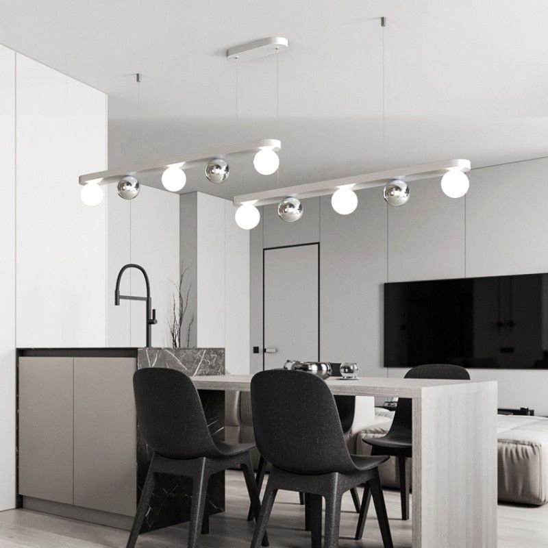 Valentina Moderno Lineare LED Lampade a Sospensione Argento Metallo Acrilico Soggiorno/Camera da Letto/Sala da Pranzo