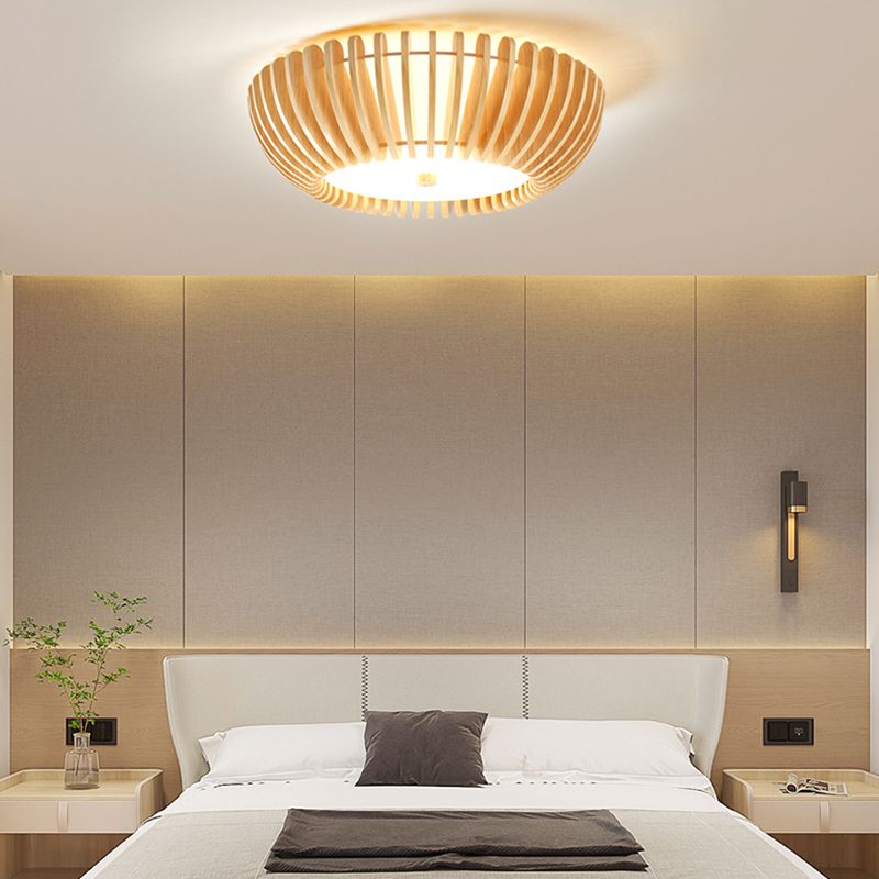 Muto Moderni LED Plafoniere Rotonda Legno Aranci Soggiorno/Camera da Letto