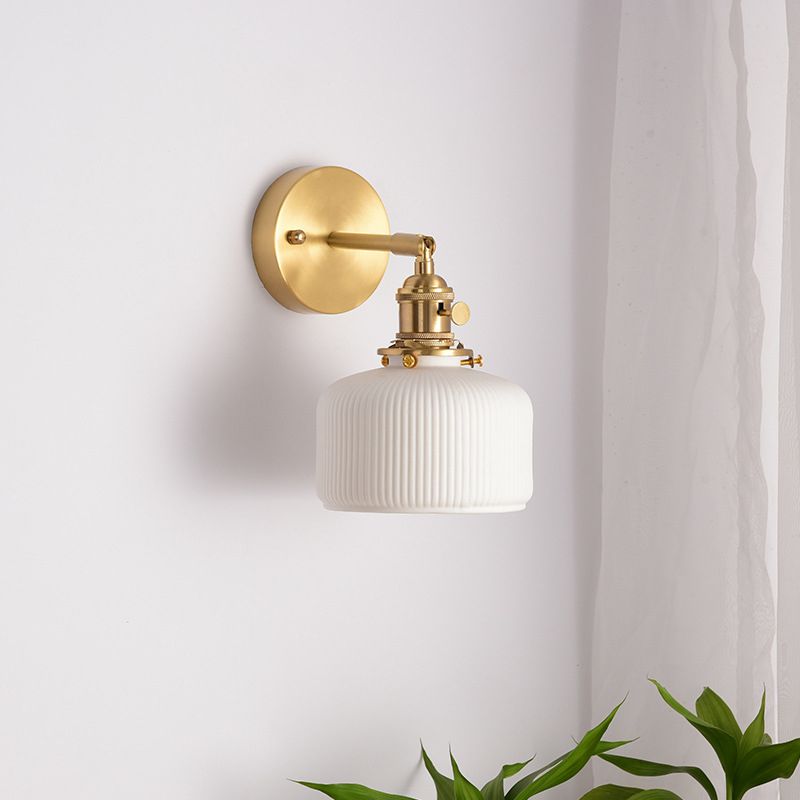 Arisha Design Rotondo  LED Applique Metallo Oro Specchio Bagno/Soggiorno/Camera da Letto