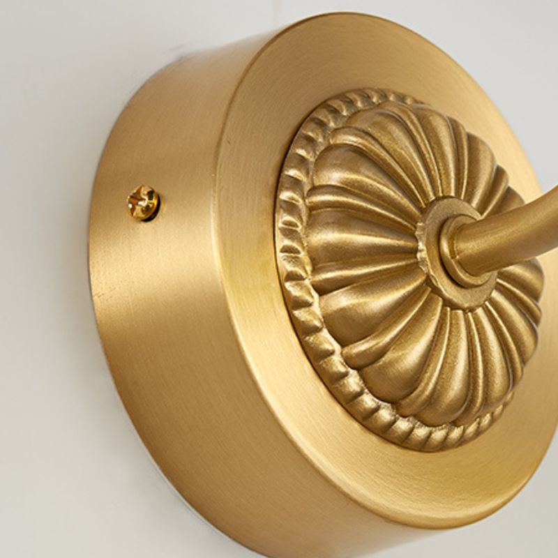 Tiffany Moderno LED Applique Specchio Lineare Vanità Metallo Acrilico Oro Bagno