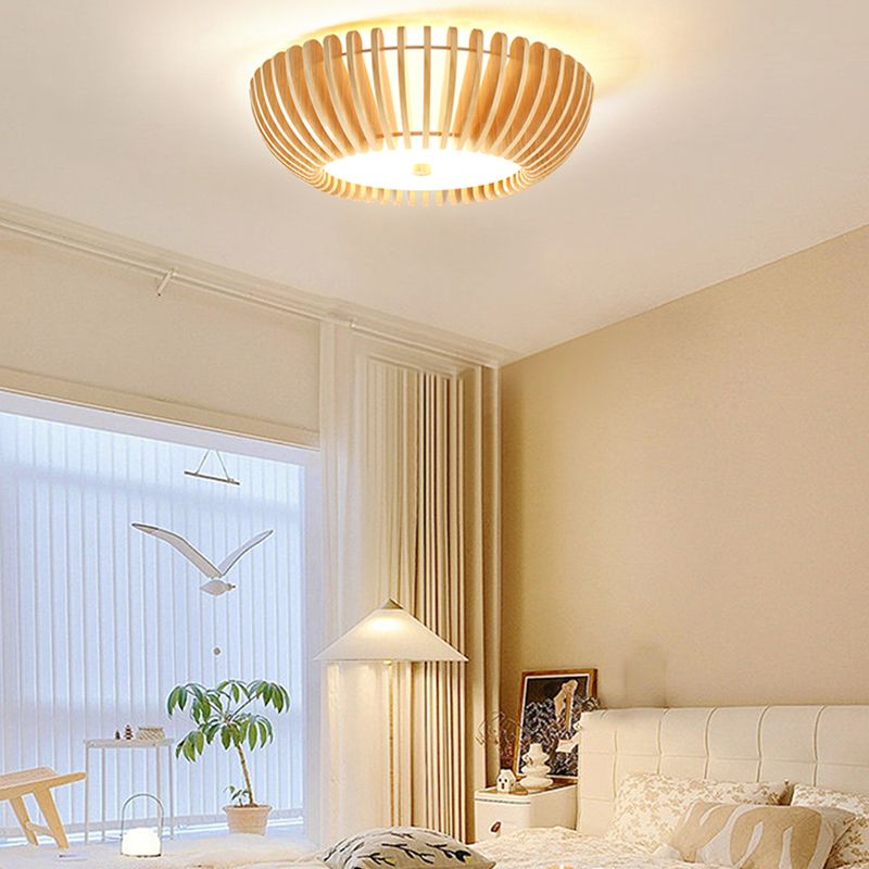 Muto Moderni LED Plafoniere Rotonda Legno Aranci Soggiorno/Camera da Letto