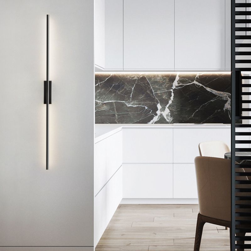 Arisha Moderna LED Applique Metallo Acrilico Nero/Ottone Lineare