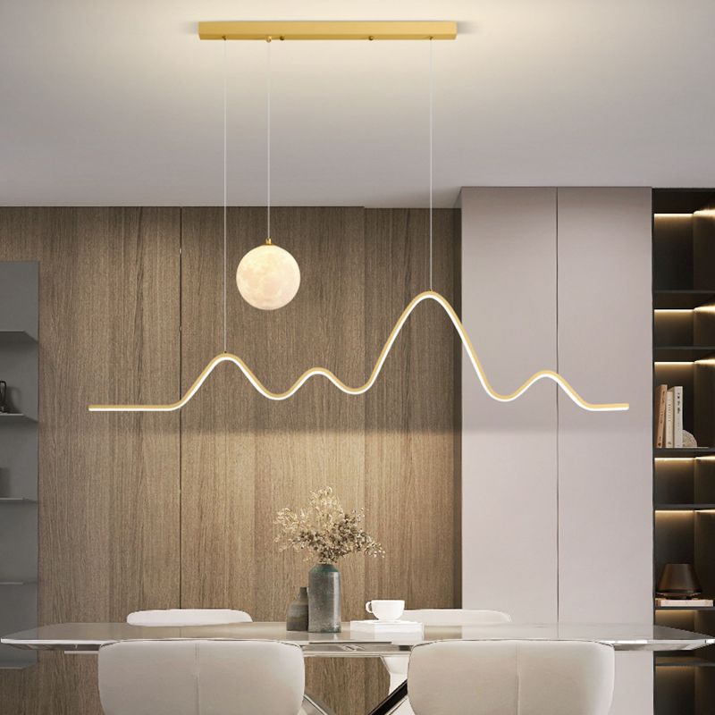 Arisha Lusso Onda Luna Metallo Silicagel Lampade a Sospensione