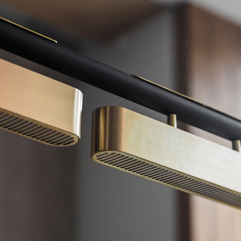 Arisha Moderne Rettangolari Lampade a Sospensione Nero/Ottone Metallo