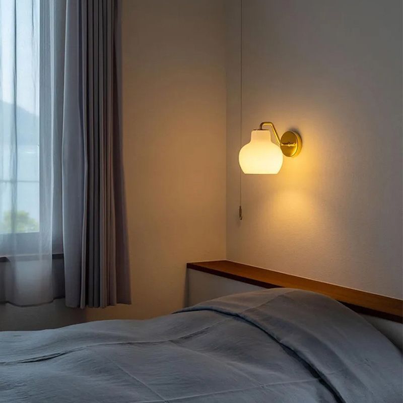 Valentina Vintage LED Lampada da Parete Metallo Vetro Bianco Soggiorno/Camera da Letto