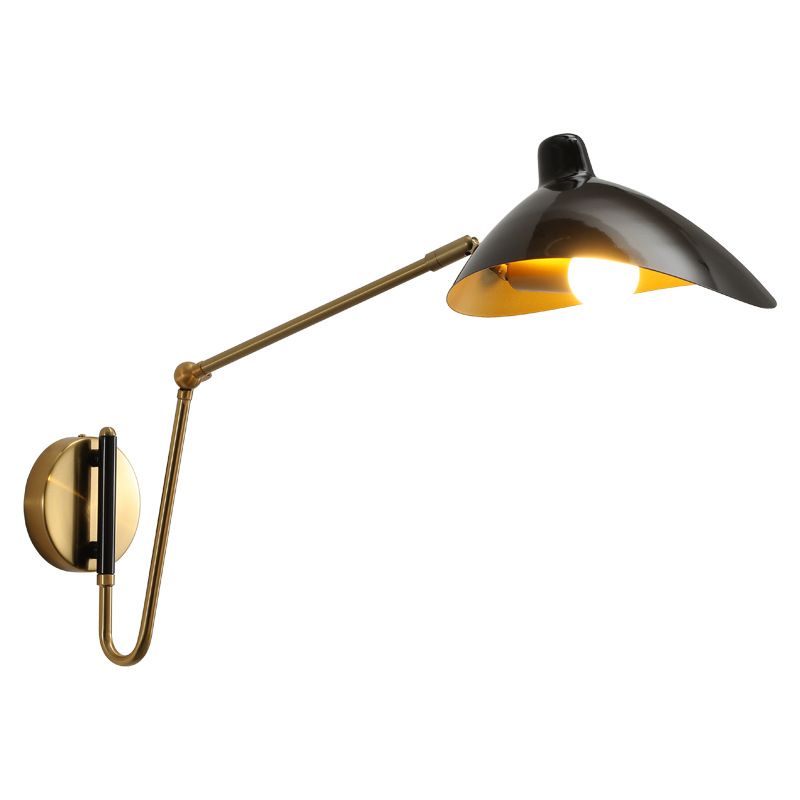 Epoch Industria Swing Braccio Vanità Applique, Nero/Oro