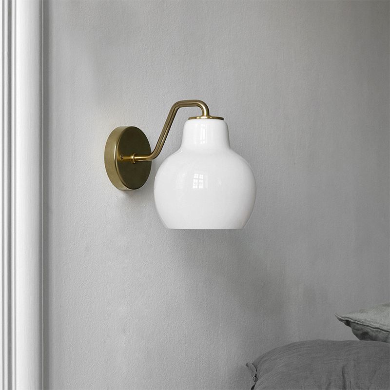 Valentina Vintage LED Lampada da Parete Metallo Vetro Bianco Soggiorno/Camera da Letto