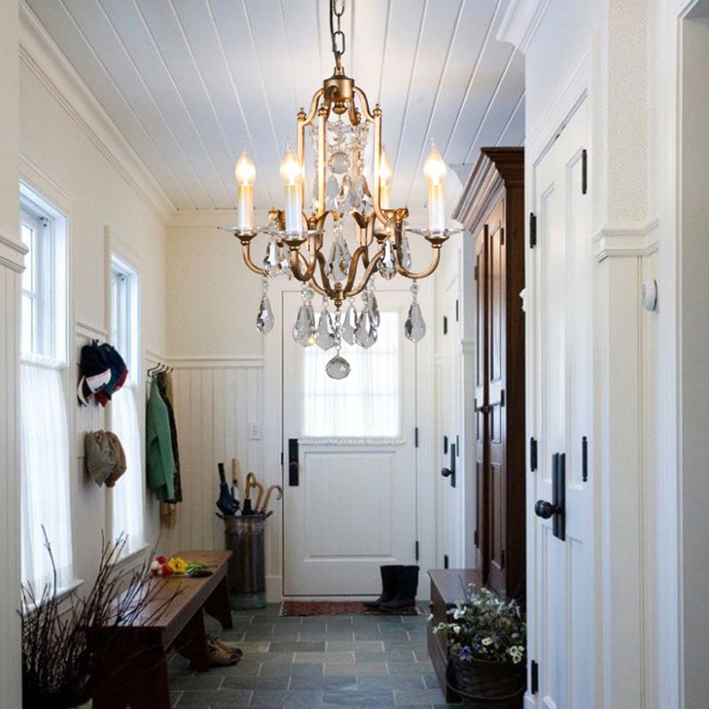 Silva Vintage Lusso Candela Cristallo Metallo Lampadari Soggiorno