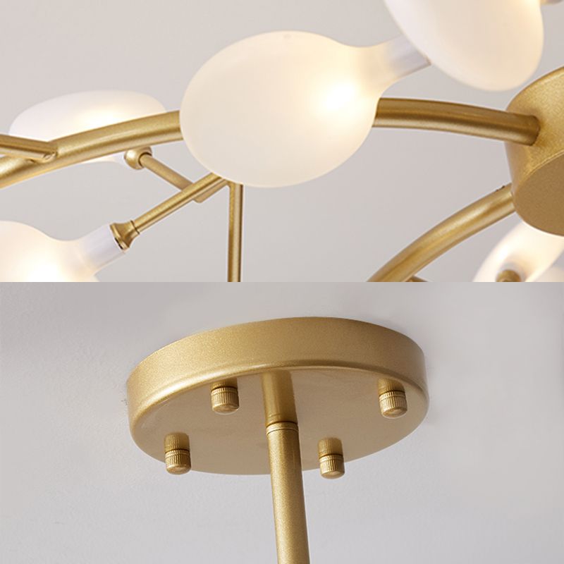 Olivia Speciale Bellissimo LED Lampada a Sospensione Artistic Metallo/Acrilico Nero/Oro Camera da Letto