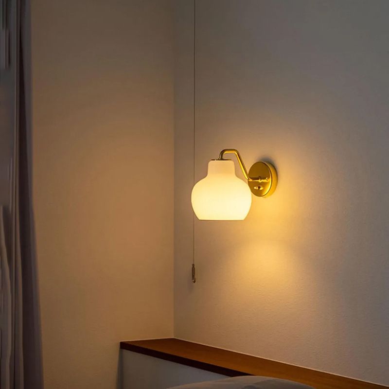 Valentina Vintage LED Lampada da Parete Metallo Vetro Bianco Soggiorno/Camera da Letto