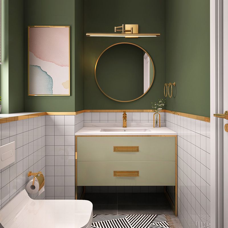 Arisha Moderno Classico LED Applique Metallo Oro Specchio Bagno