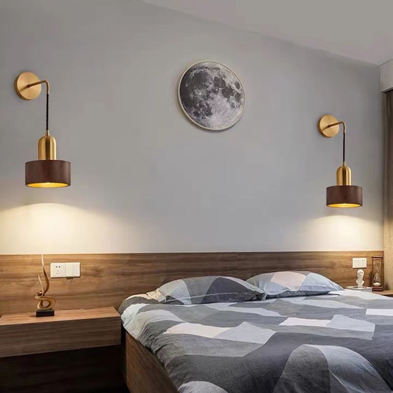 Muto Vintage Cilindro  Legno Applique Camera da Letto