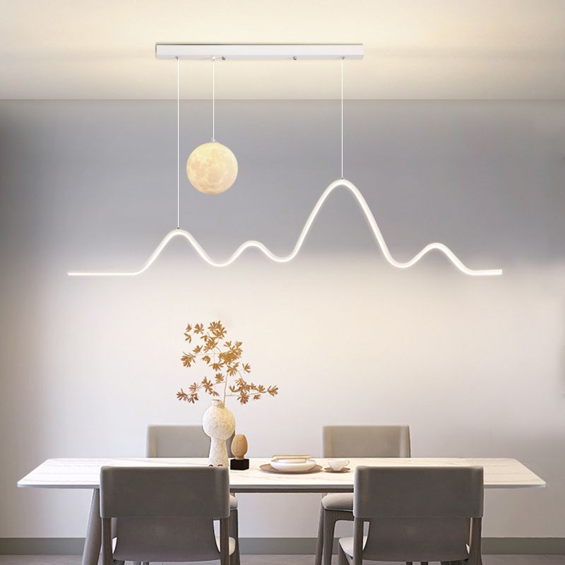 Arisha Lusso Onda Luna Metallo Silicagel Lampade a Sospensione