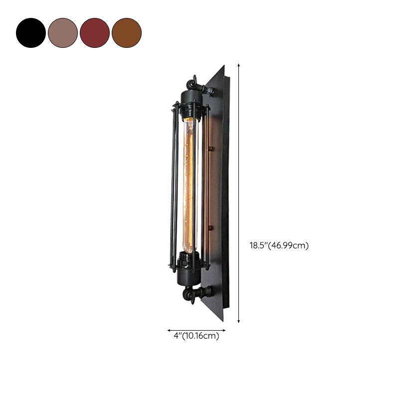 Silva Vintage LED Cilindro Metallo Applique Nero/Rosso/Argento/Oro Bagno/Camera da Letto/Soggiorno