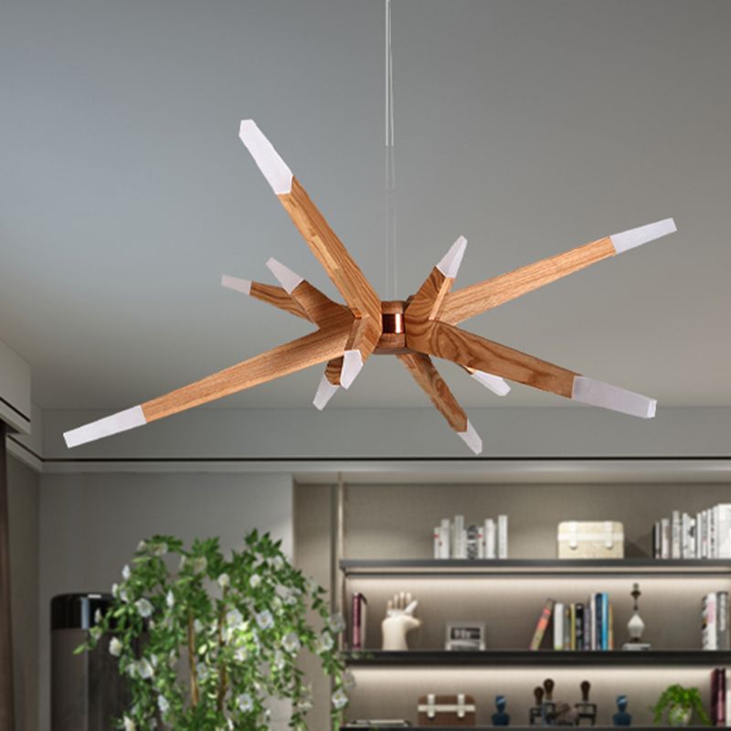 Muto Design LED Lampade a Sospensione Naturale Filiale Legno Fatto a Mano Soggiorno/Camera da Letto