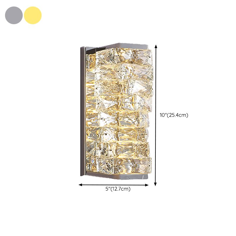 Kristy LED Applique Metallo Cristallo Rettangolare Moderno