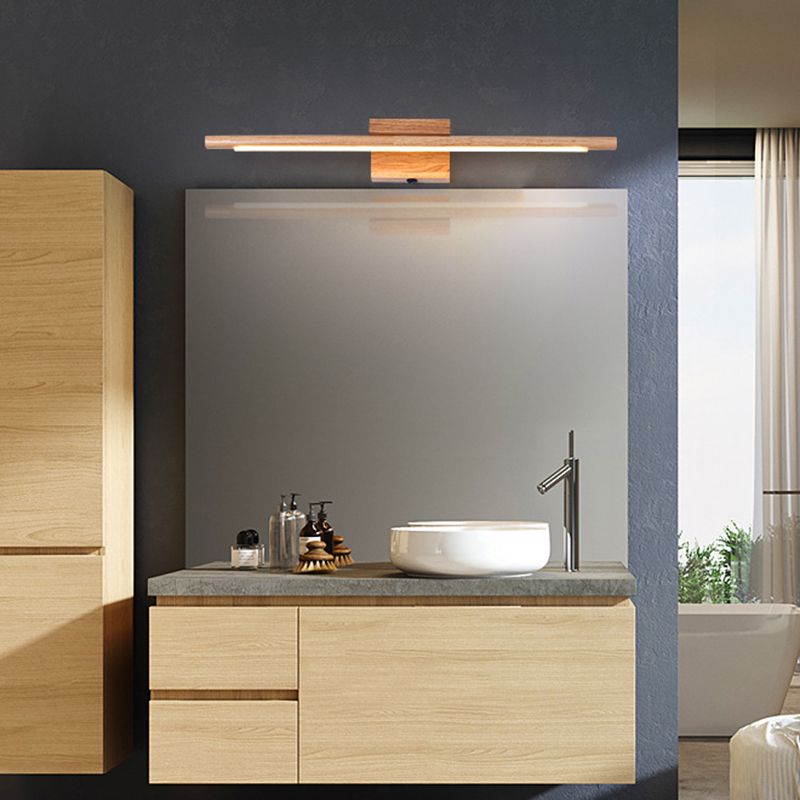 Muto Moderni LED Applique Specchio Vanità Natura Lineare Acrilico/Legno Bagno