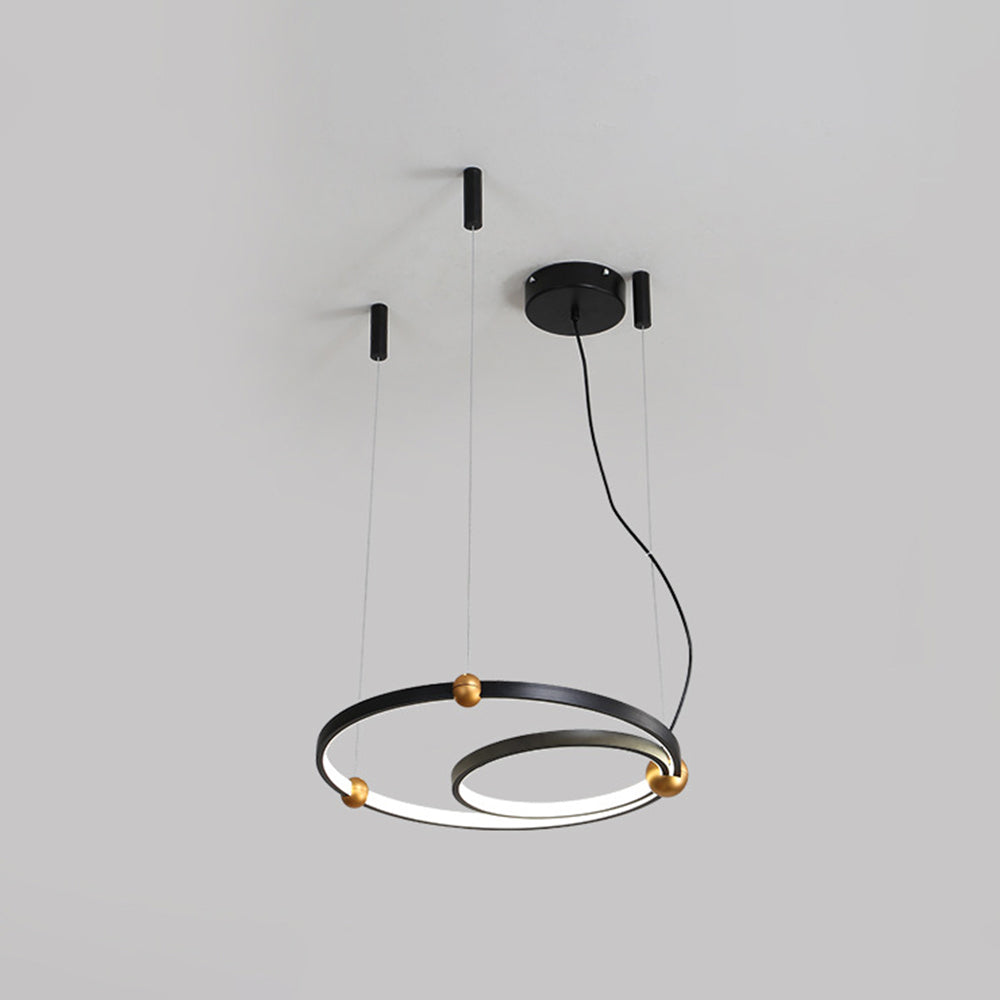 Arisha Minimalista Squillo LED Lampada a Sospensione Metallo Nero Sala da Pranzo/Soggiorno/Camera da Letto