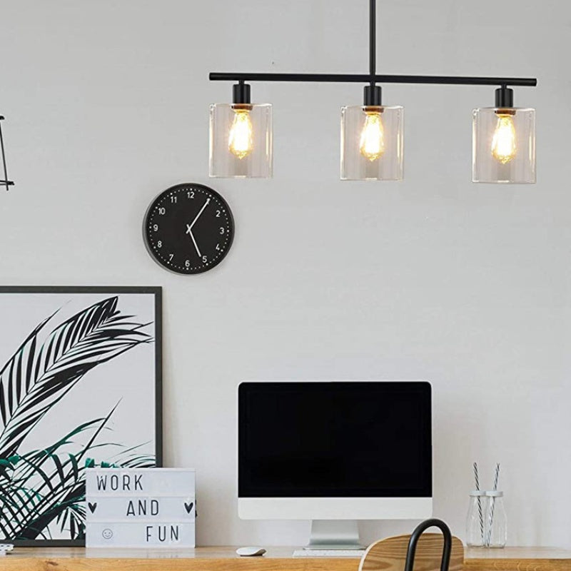 Arisha Industria Minimalista LED Lampadari Nero Metallo Cucina