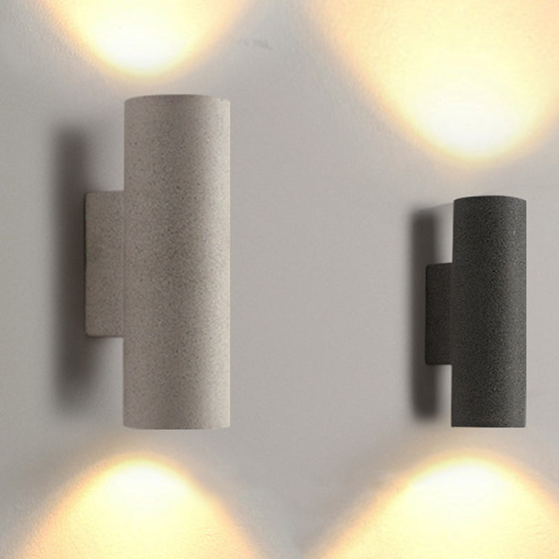Ray Moderne LED Lampade da Esterno Cilindro Doppio Testa Cemento Nero/Bianco