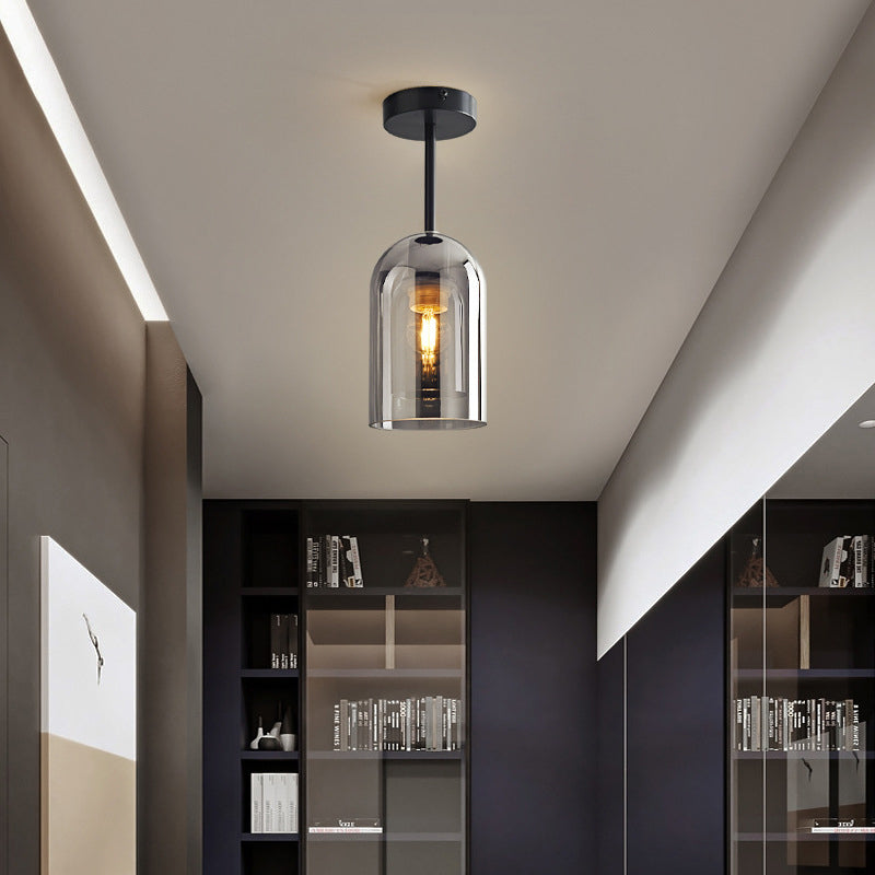 Arisha Moderna LED Plafoniere Cilindro Vetro Trasparente Cognac/Grigio Corridoio/Soggiorno/Camera da Letto