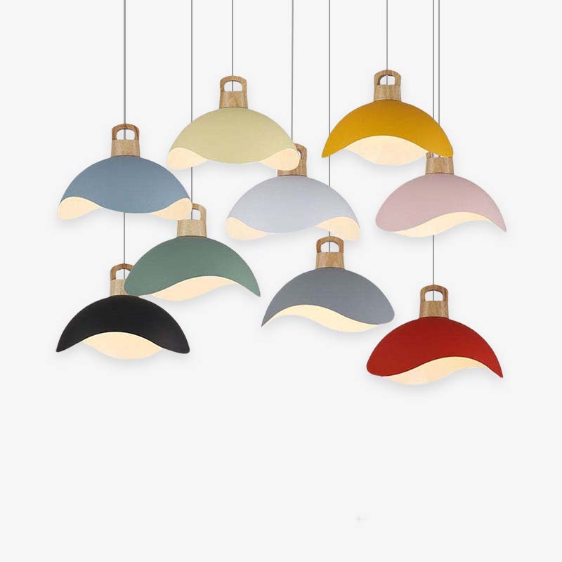 Valentina Lampade a Sospensione Colorato Ombra Singolo Legno/Metallo