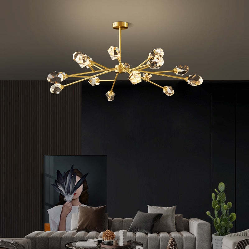 Kristy Lusso LED Bellissimi Lampadario Metallo Cristallo Oro Soggiorno/Camera da Letto