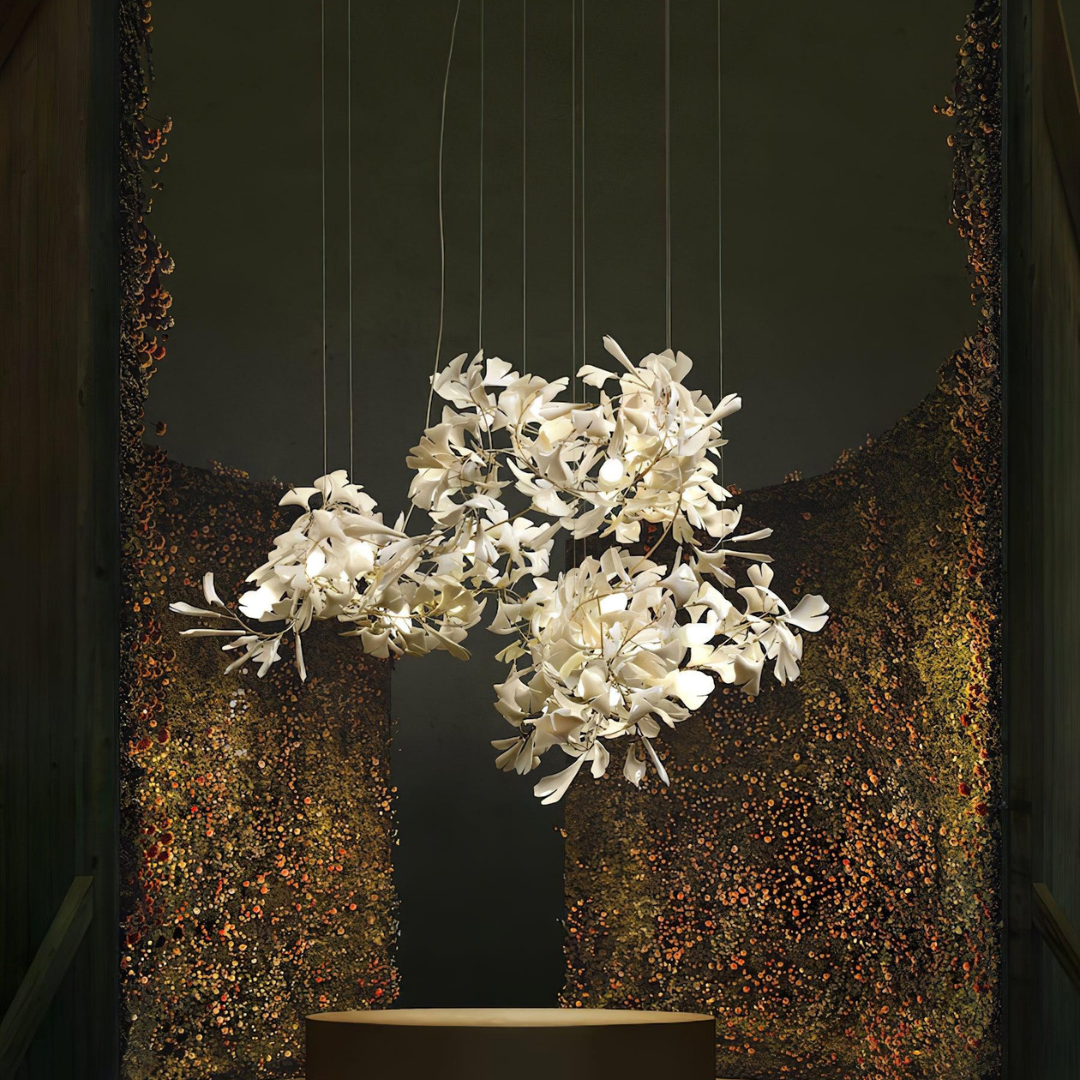 Olivia Design Bellissimo LED Lampade a Sospensione Irregolare Ginkgo Biloba Metallo Ceramico Soggiorno
