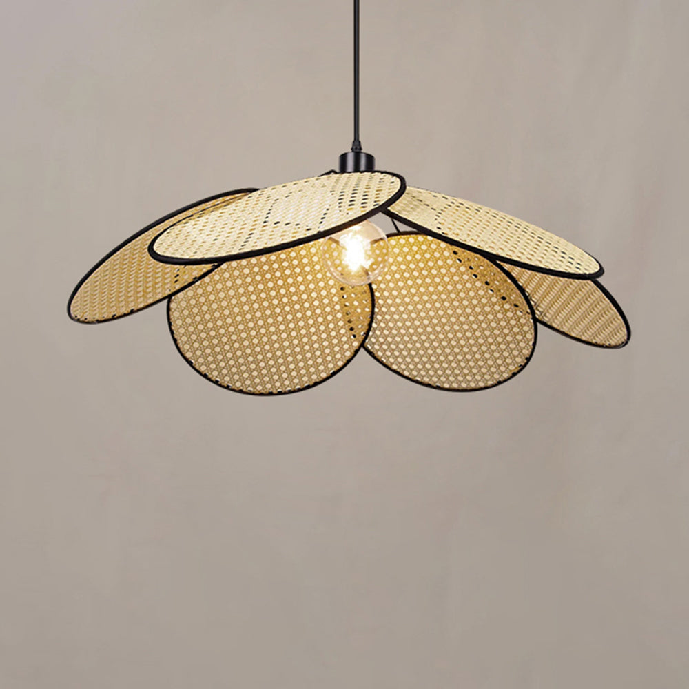 Ritta Moderno Elegante LED Fiore Lampada a Sospensione Rattan Nero/Bianco Soggiorno/Camera da Letto/Sala da Pranzo