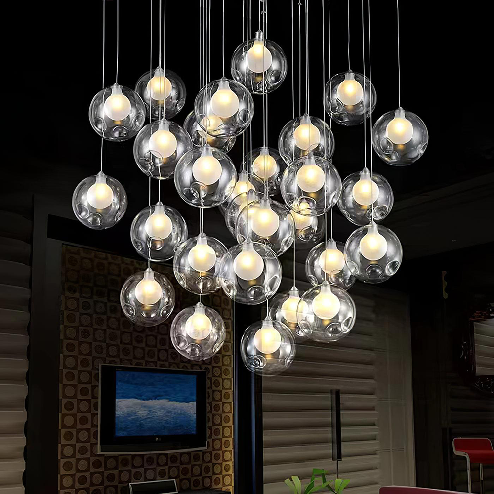 Alana Multi-teste Globo Cluster Chandelier Vetro Sala da Pranzo Soggiorno