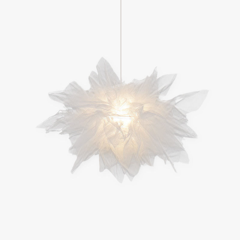Bella Moderna LED Lampada a Sospensione Tessuto Bianco Fiore Camera da Letto