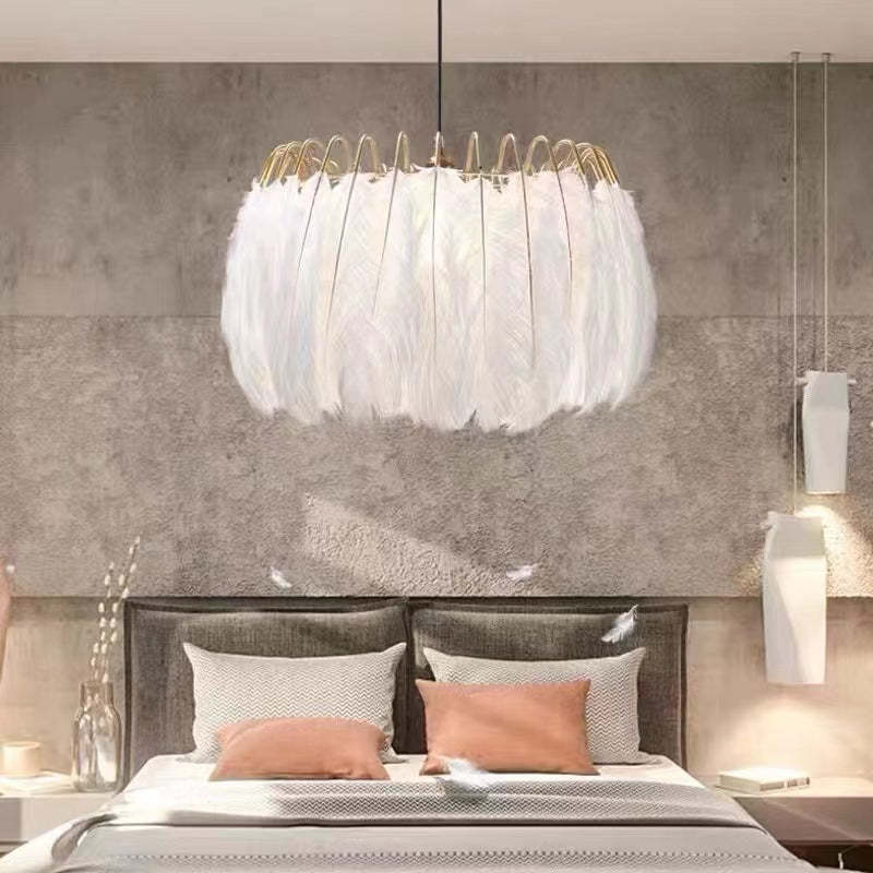 O'Moore Elegante LED Lampade a Sospensione Piuma Nero/Bianco Camera da Letto/Soggiorno