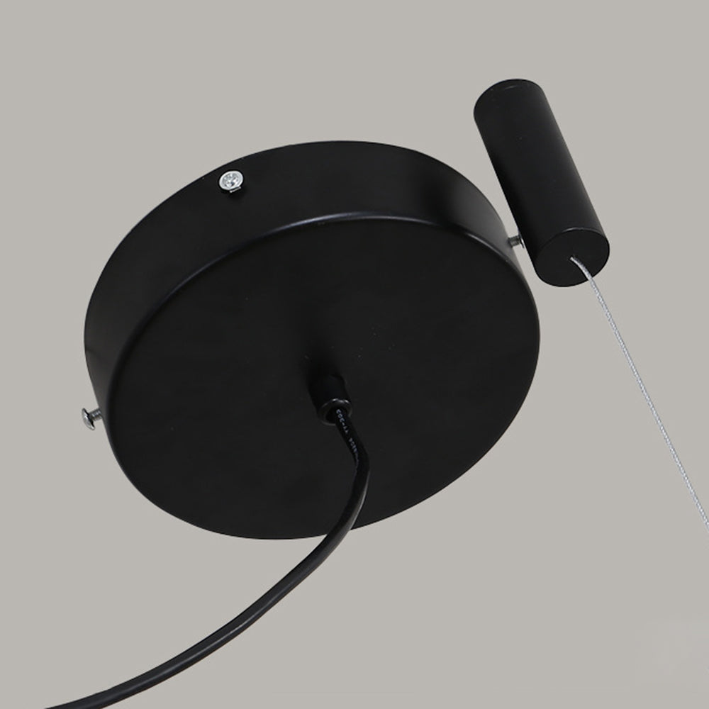 Arisha Minimalista Squillo LED Lampada a Sospensione Metallo Nero Sala da Pranzo/Soggiorno/Camera da Letto