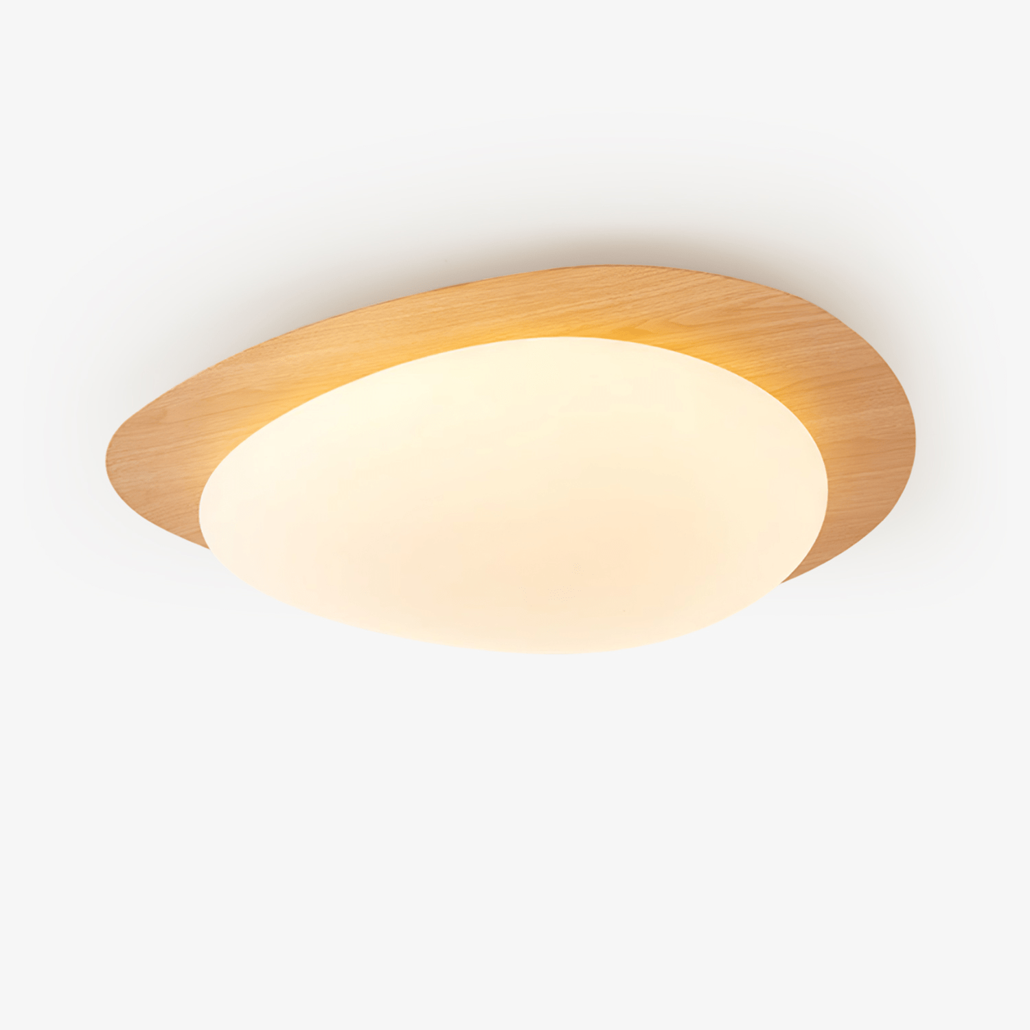 Muto Lampada da Soffitto a Forma di Ciottolo in Noce