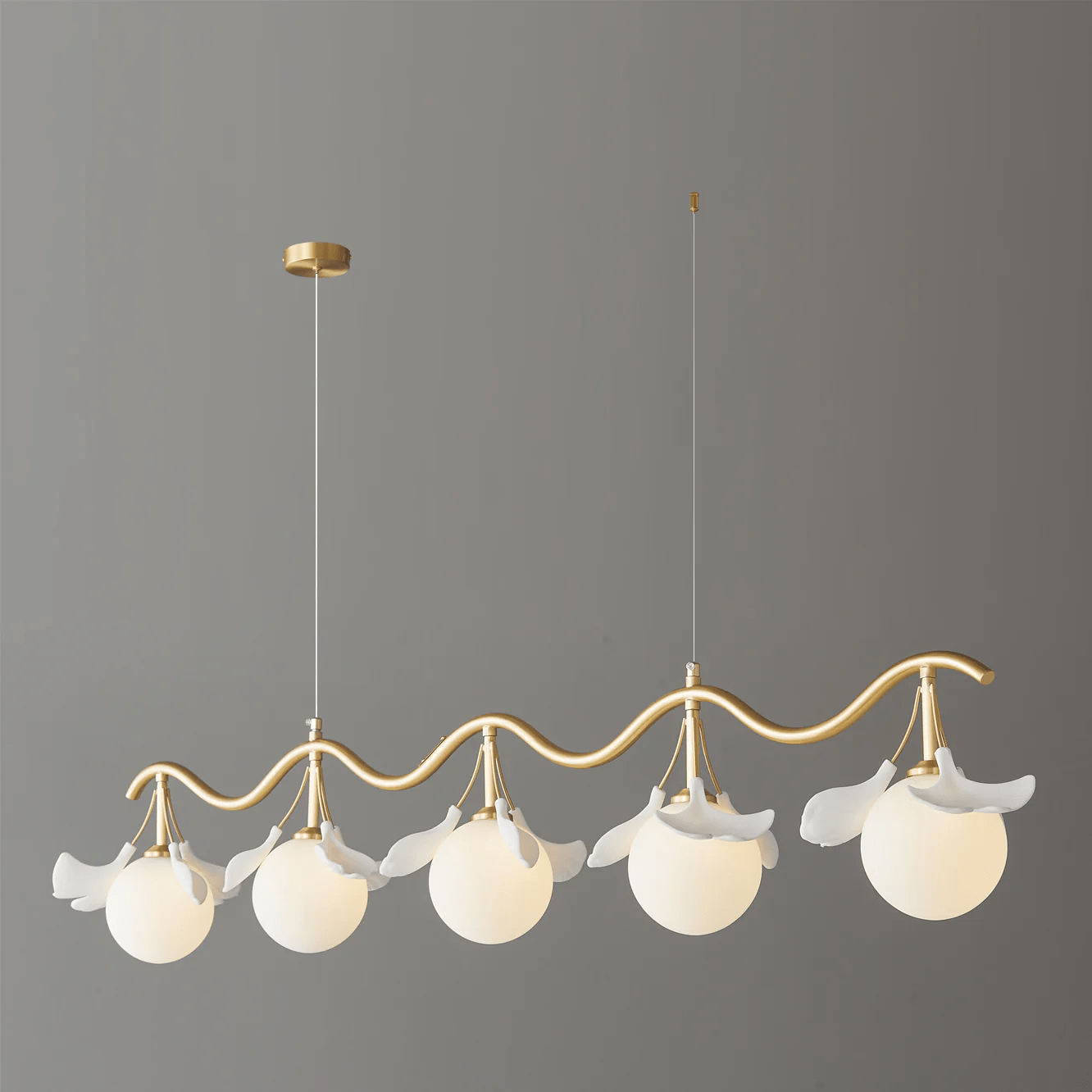 Evenielis Floral Brass Chandelier - Blowlighting