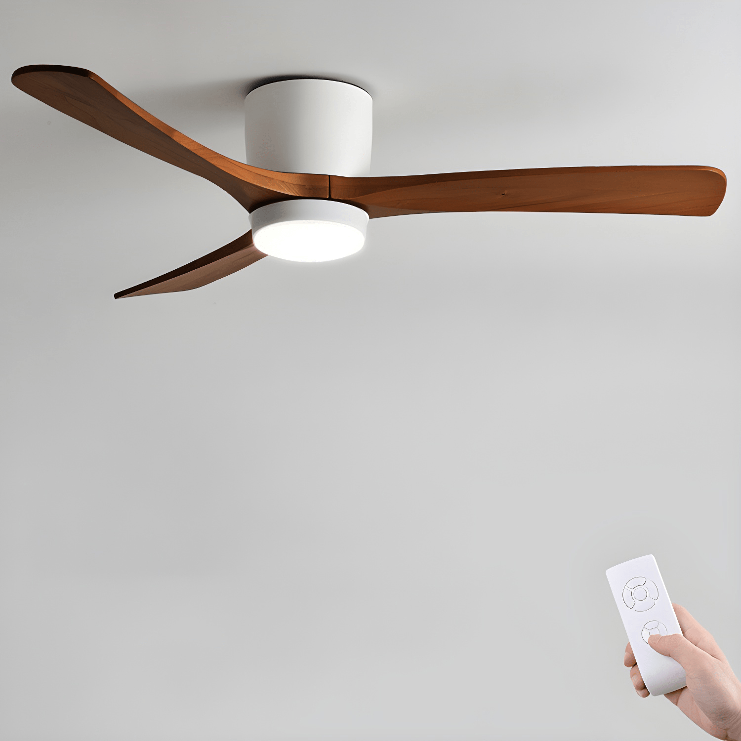 Ventilatore da Soffitto Moderno in Legno Elena con Luce