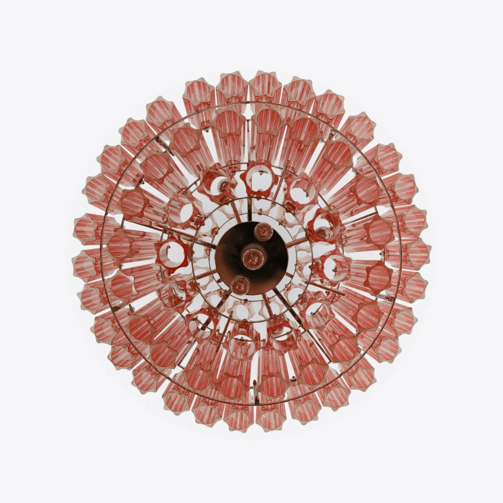 Aurora Chandelier Pink Glass Tube Layered Diamond - Neutralighting