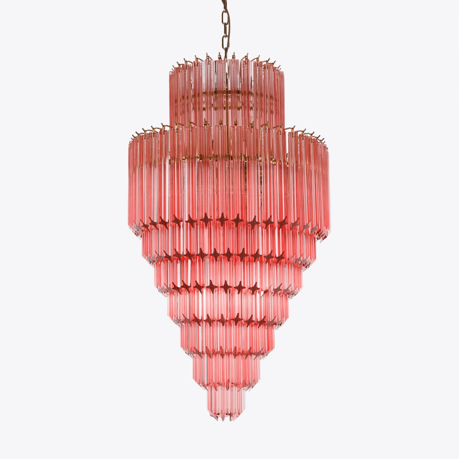 Aurora Chandelier Amber Diamond Glass Layered Retro - Neutralighting
