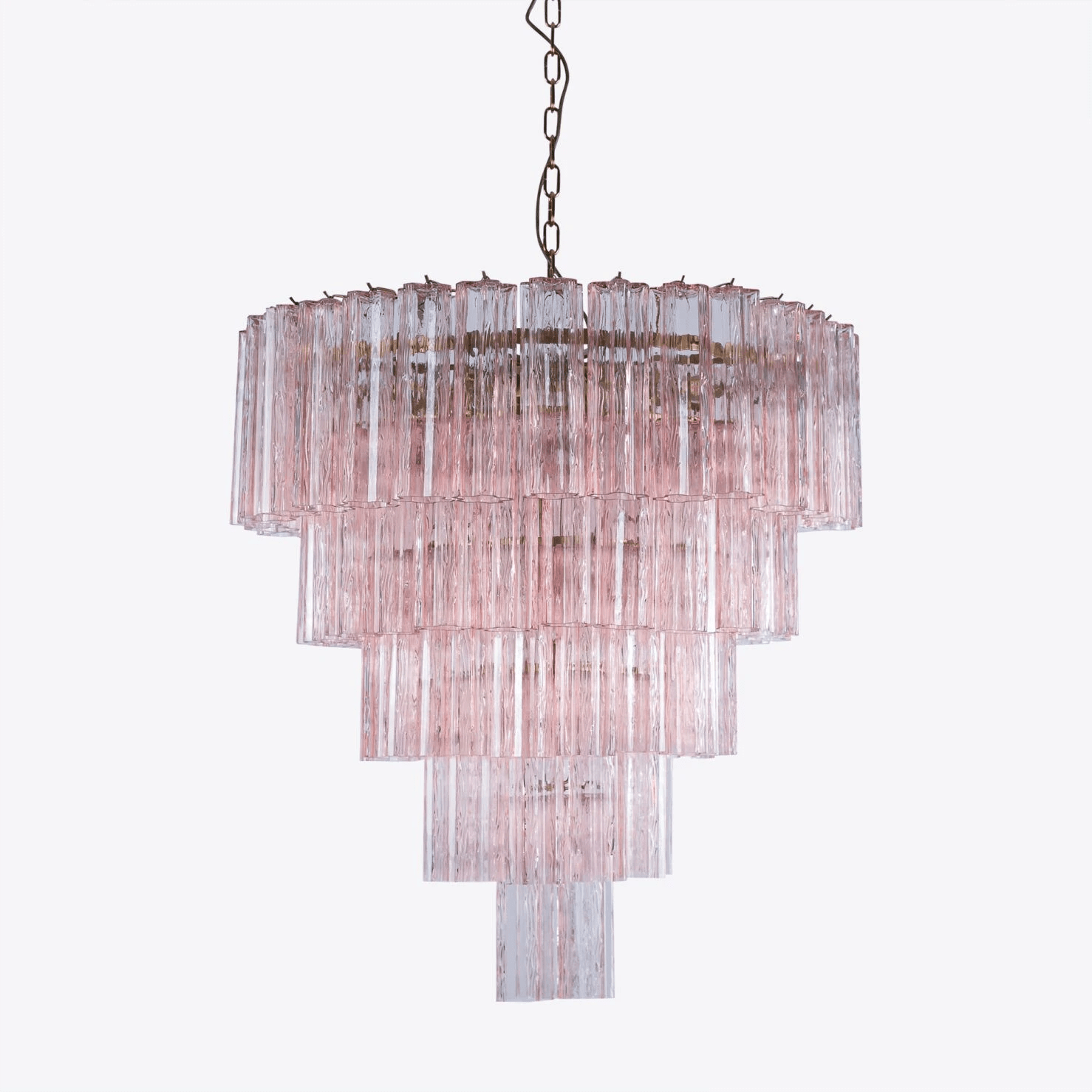 Aurora Chandelier Five Tier Fluted Glass Grande Mid Century - Neutralighting